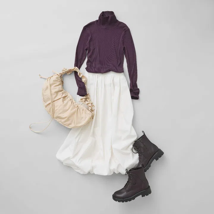 gu japan skirt turtleneck