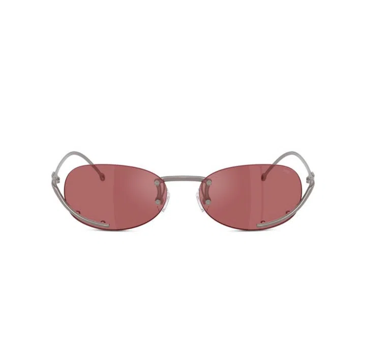 diesel red frameless sunglasses