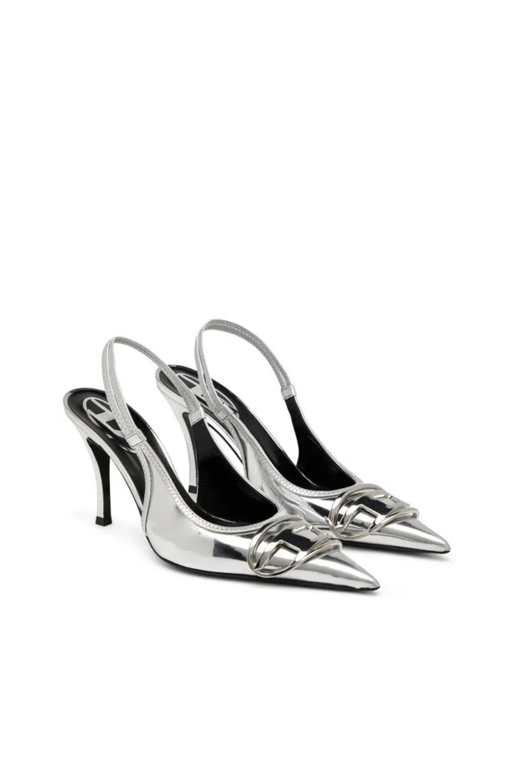 D-Venus Polyester and Polyurethane Slingback Pumps with Mirror Finish Diesel