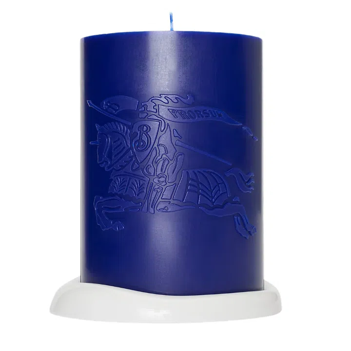 Knight Blue woodfire and clove candle, $400, Burberry