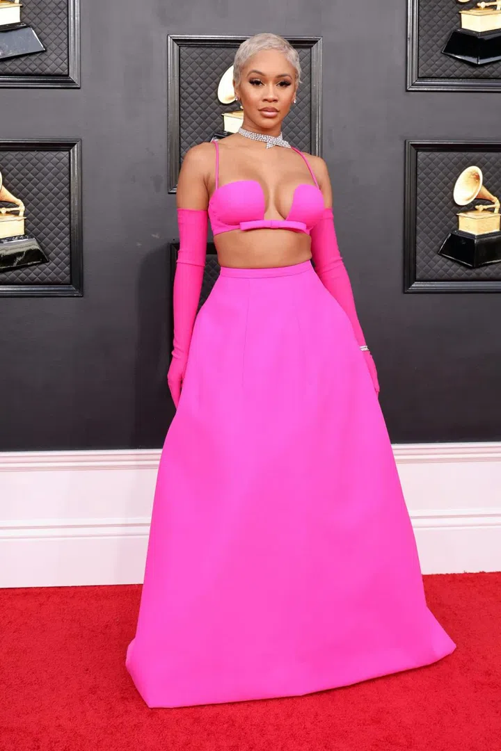 LAS VEGAS, NEVADA - APRIL 03: Saweetie attends the 64th Annual GRAMMY Awards at MGM Grand Garden Arena on April 03, 2022 in Las Vegas, Nevada. (Photo by Amy Sussman/Getty Images)