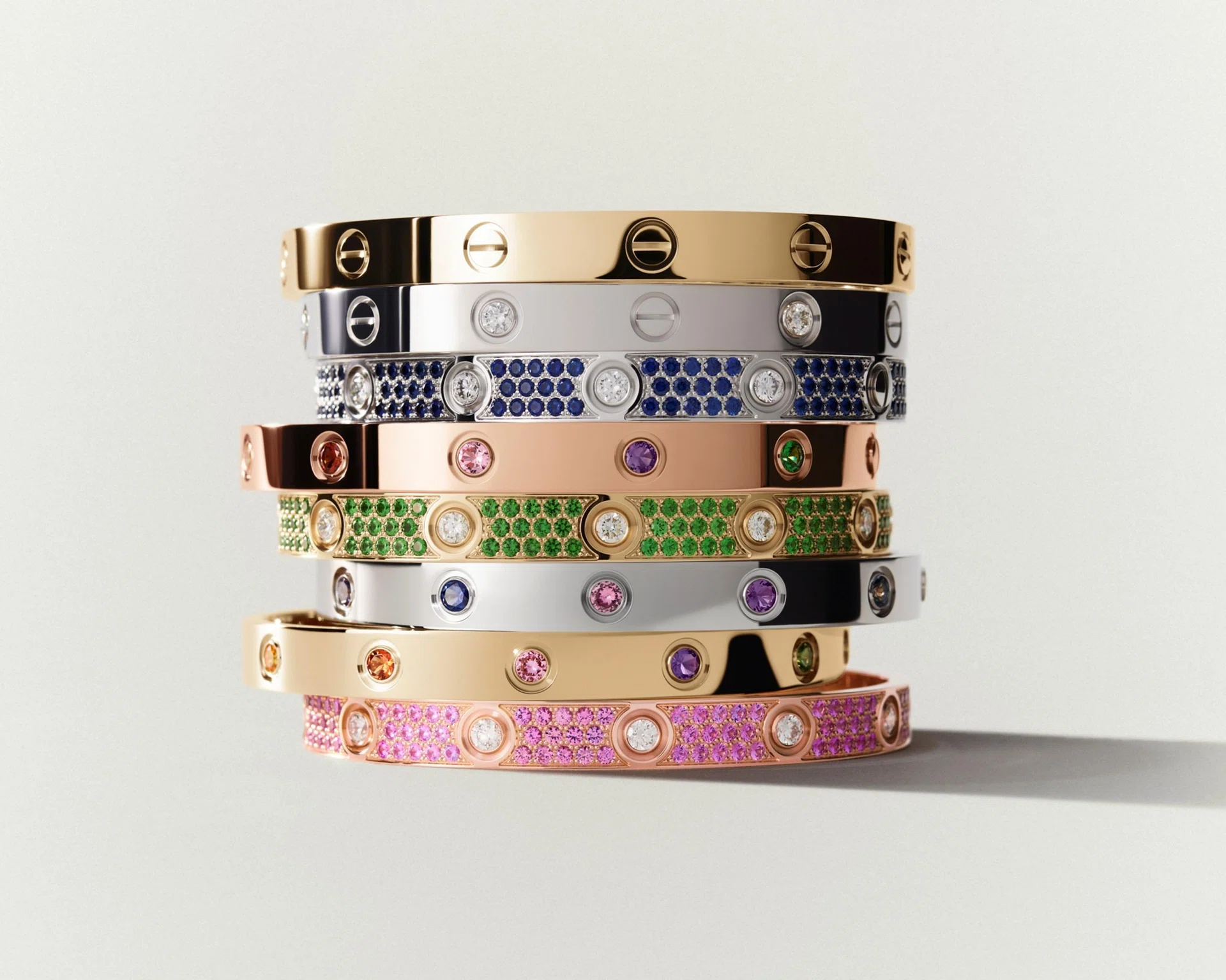 Cartier colourful Love Bracelets