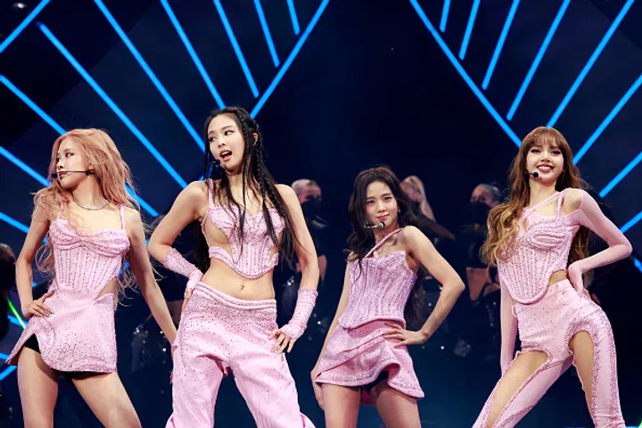 INDIO, CALIFORNIA - APRIL 22: (L-R) Rosé, Jennie, Jisoo, and Lisa of BLACKPINK perform at the Coachella Stage during the 2023 Coachella Valley Music and Arts Festival on April 22, 2023 in Indio, California. (Photo by Emma McIntyre/Getty Images for Coachella)