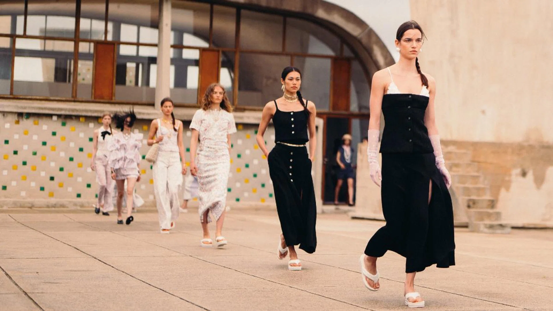 Models taking their finale walk at the Chanel Cruise 2024/2025 show in Marseille on May 3. Credit: Chanel 