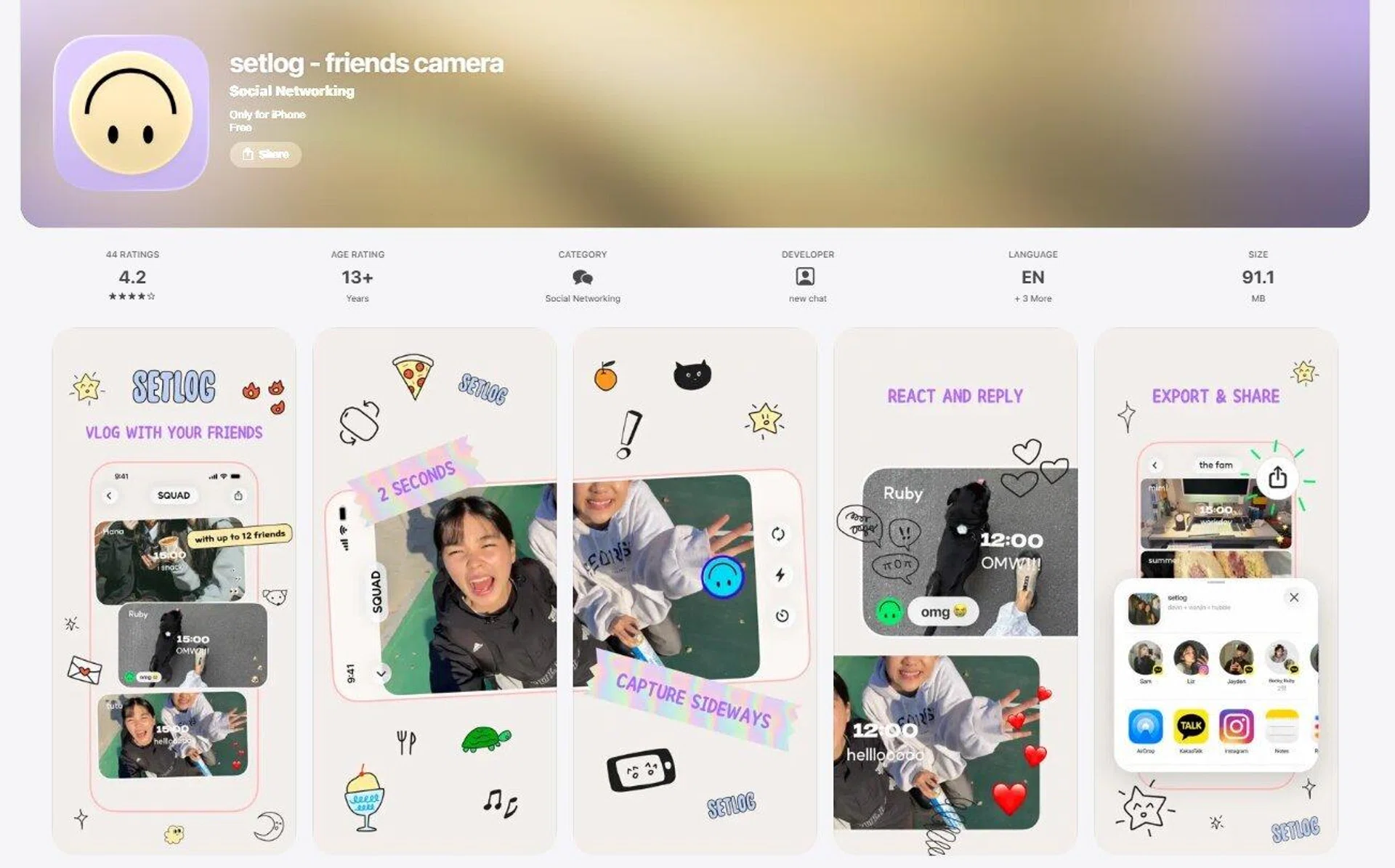 Setlog Social Media App