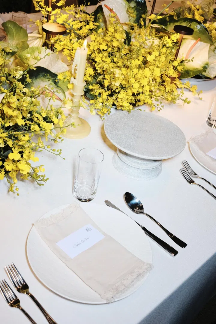 table setting at the loewe x female dinner