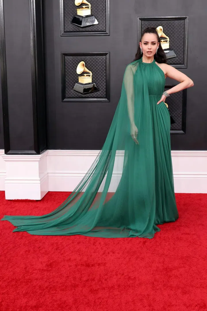 LAS VEGAS, NEVADA - APRIL 03: Sofia Carson attends the 64th Annual GRAMMY Awards at MGM Grand Garden Arena on April 03, 2022 in Las Vegas, Nevada. (Photo by Amy Sussman/Getty Images)