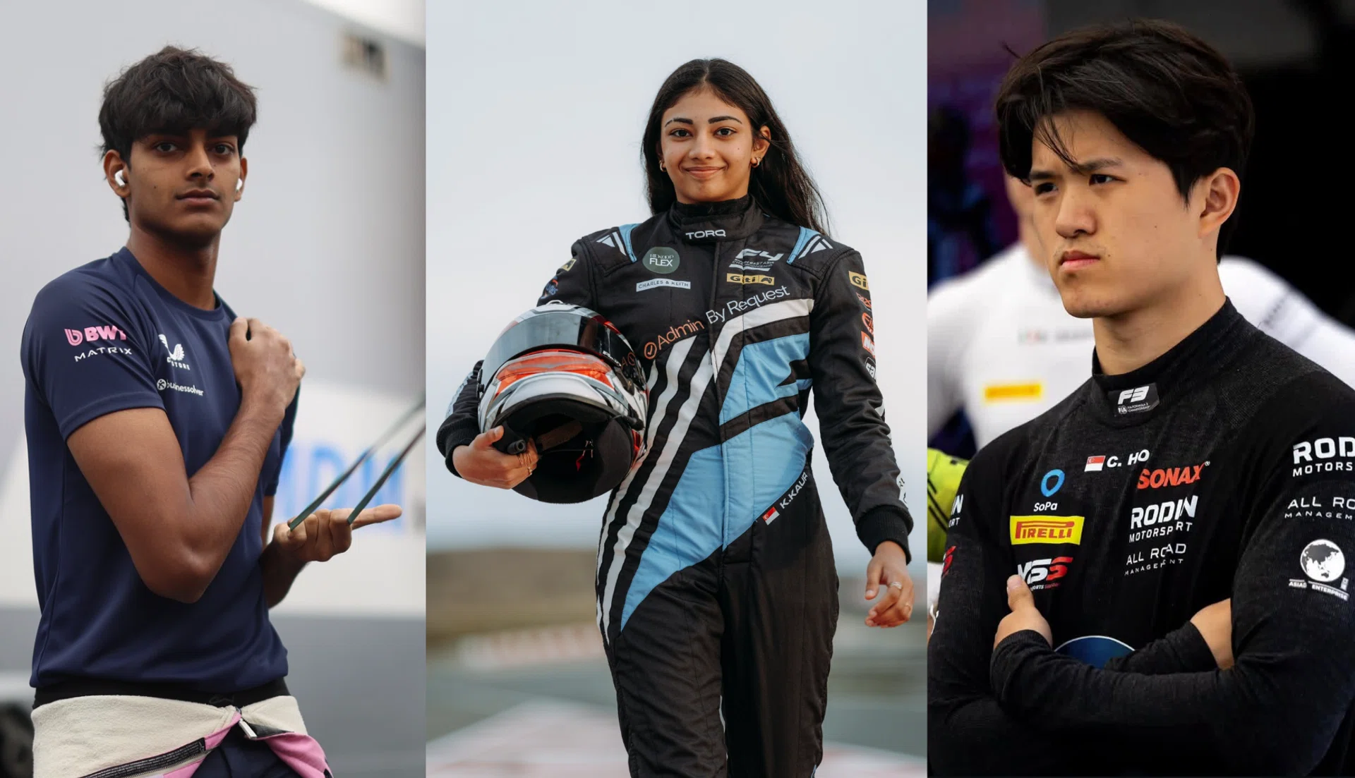 Young Singaporean Formula Racers: Christian Ho, Kareen Kaur, Kabir Anurag