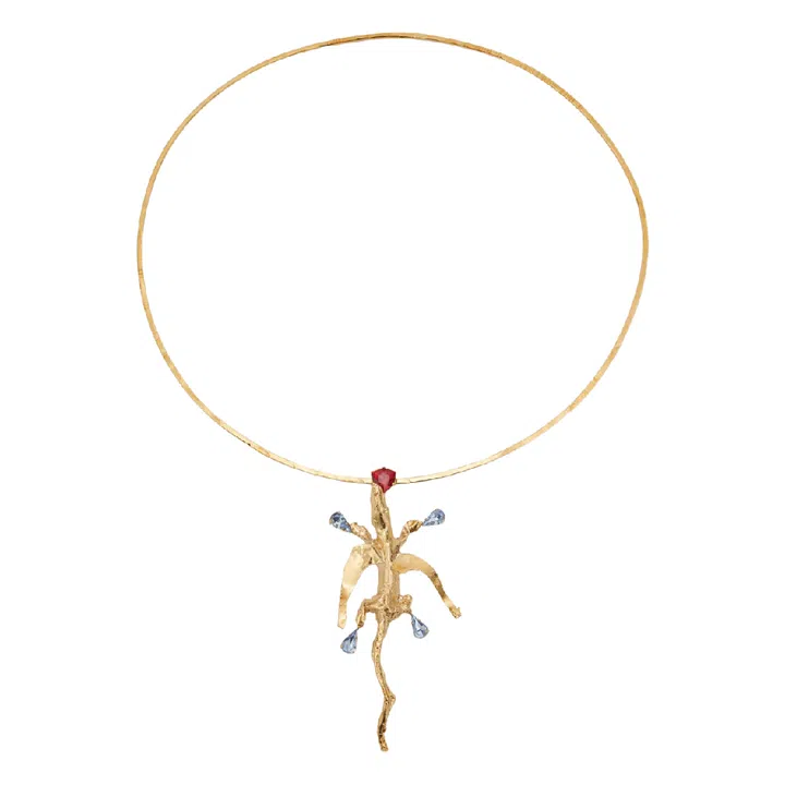 Valentino brass and crystal necklace