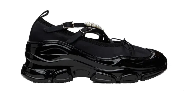 simone-rocha-black-beaded-tracker-ballerina-sneakers