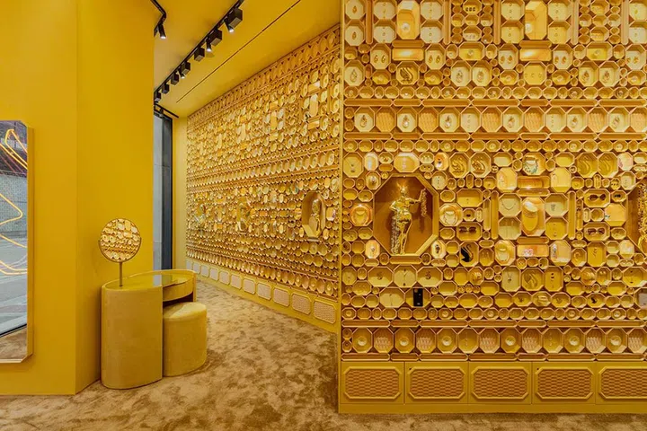 The interior of Swarovski's first Instant Wonder boutiques in the Milan Galleria.