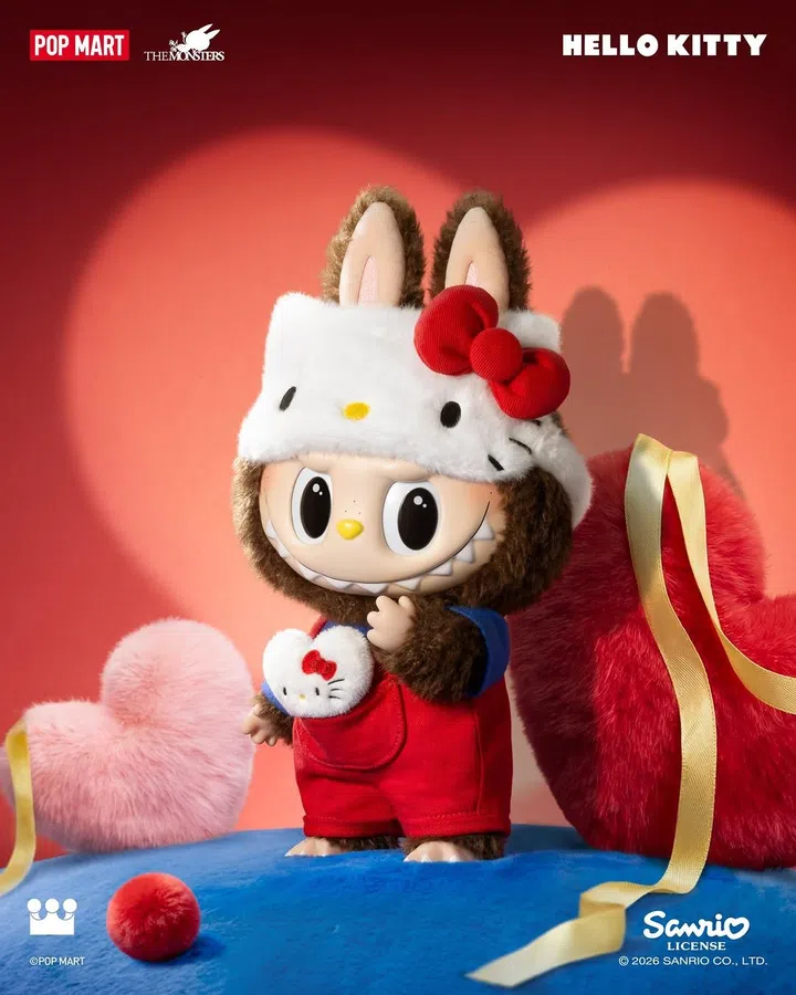 Pop Mart The Monsters Labubu Hello Kitty vinyl plush doll