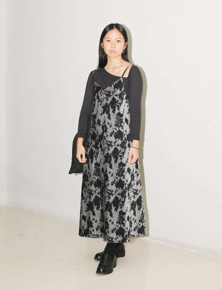 street style singapore design week printed dress