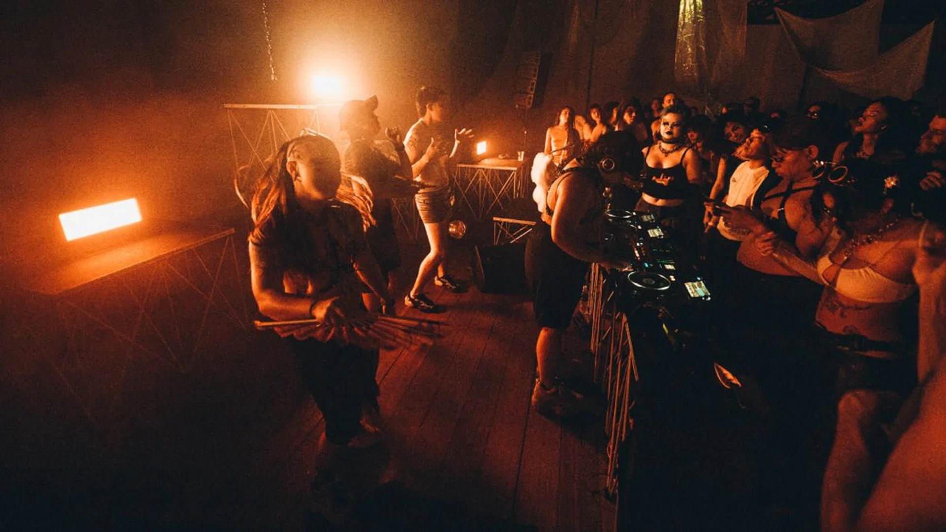 Alina Ling's lit up the recent Father's Womb rave by party collective Bussy Temple. Credit: Farzanah Hussein