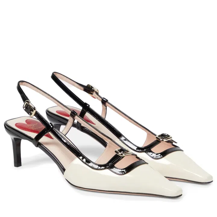 Viv’ Canard patent leather pumps, $1,540, Roger Vivier