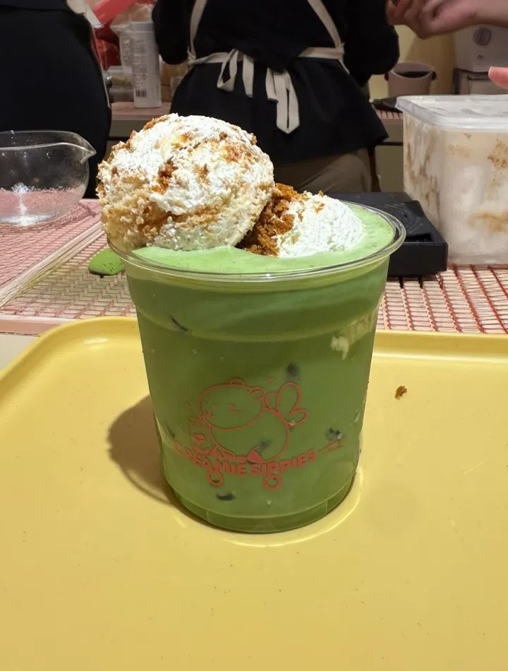 Creamie Sippies banana pudding matcha