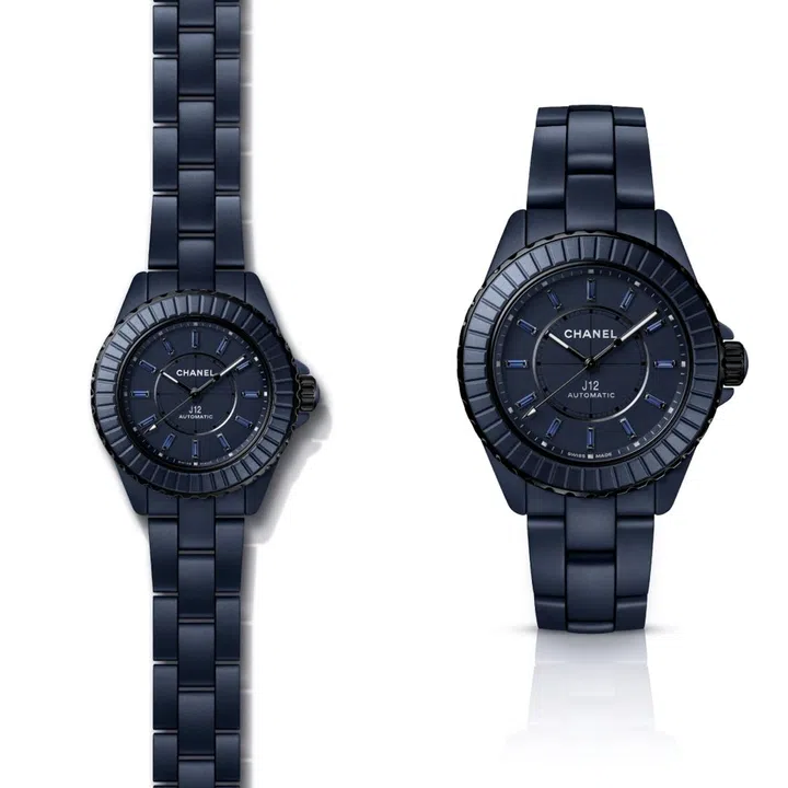 chanel 2025 J12 BLEU CALIBER 12.1 38 MM WATCH AND J12 BLEU CALIBER 12.2 33 MM WATCH