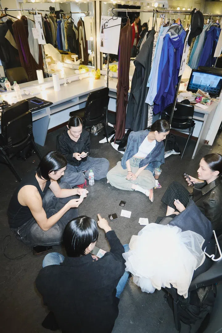 Models backstage at LASALLE 2025 Graduate Fashion Show.