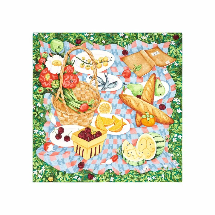 Hermes silk scarf Un Carre sur l’Herbe