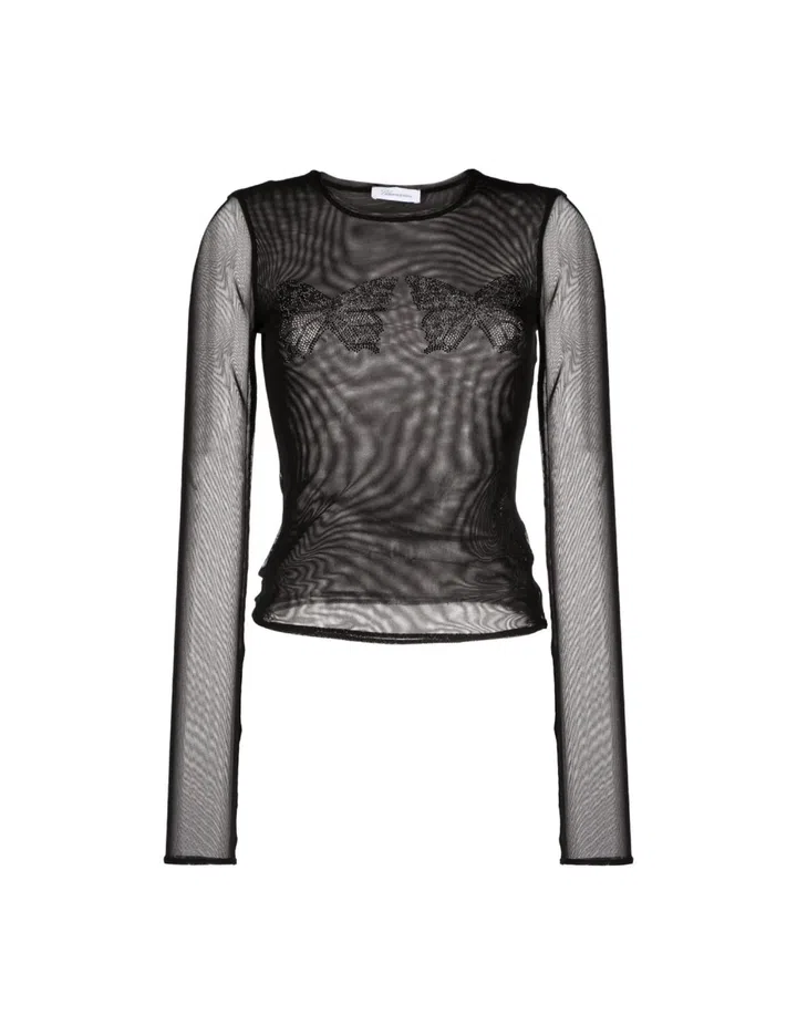 blumarine mesh see through top
