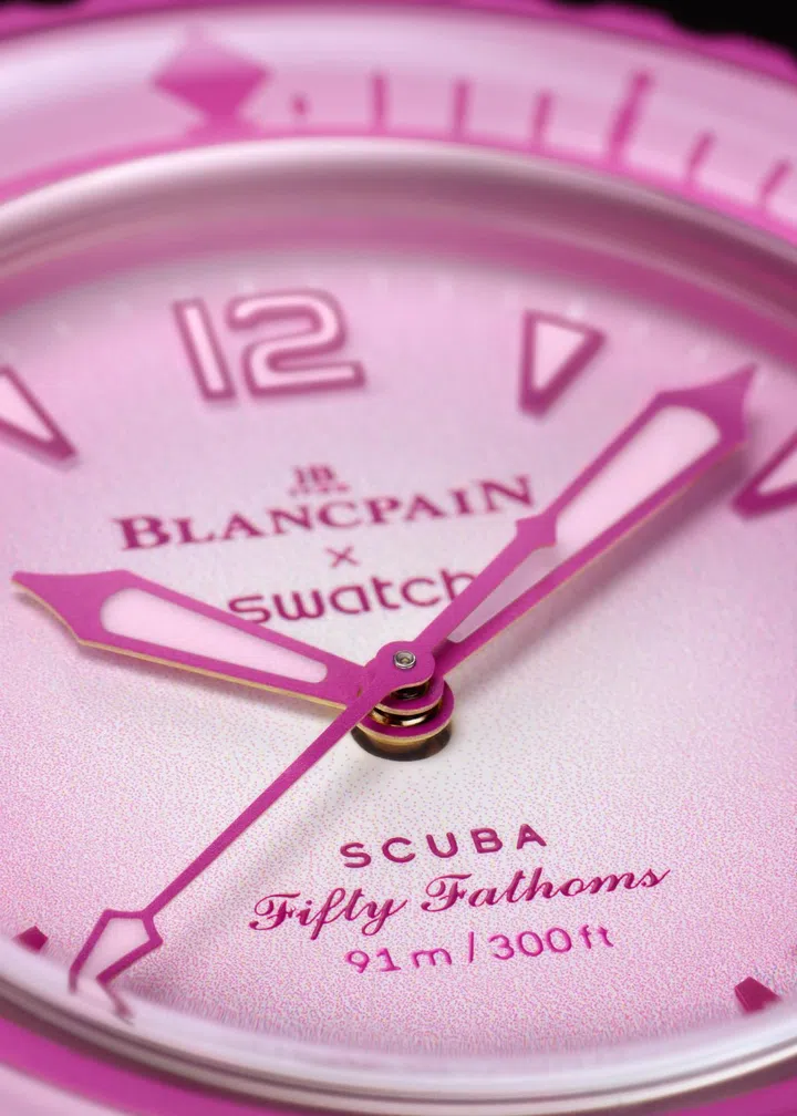 blancpain swatch fifty fathoms dial