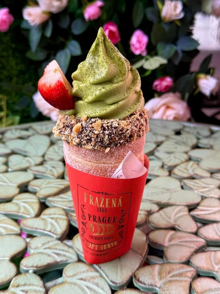 Matcha In Summer chimney cake from Prazena at Haji Lane