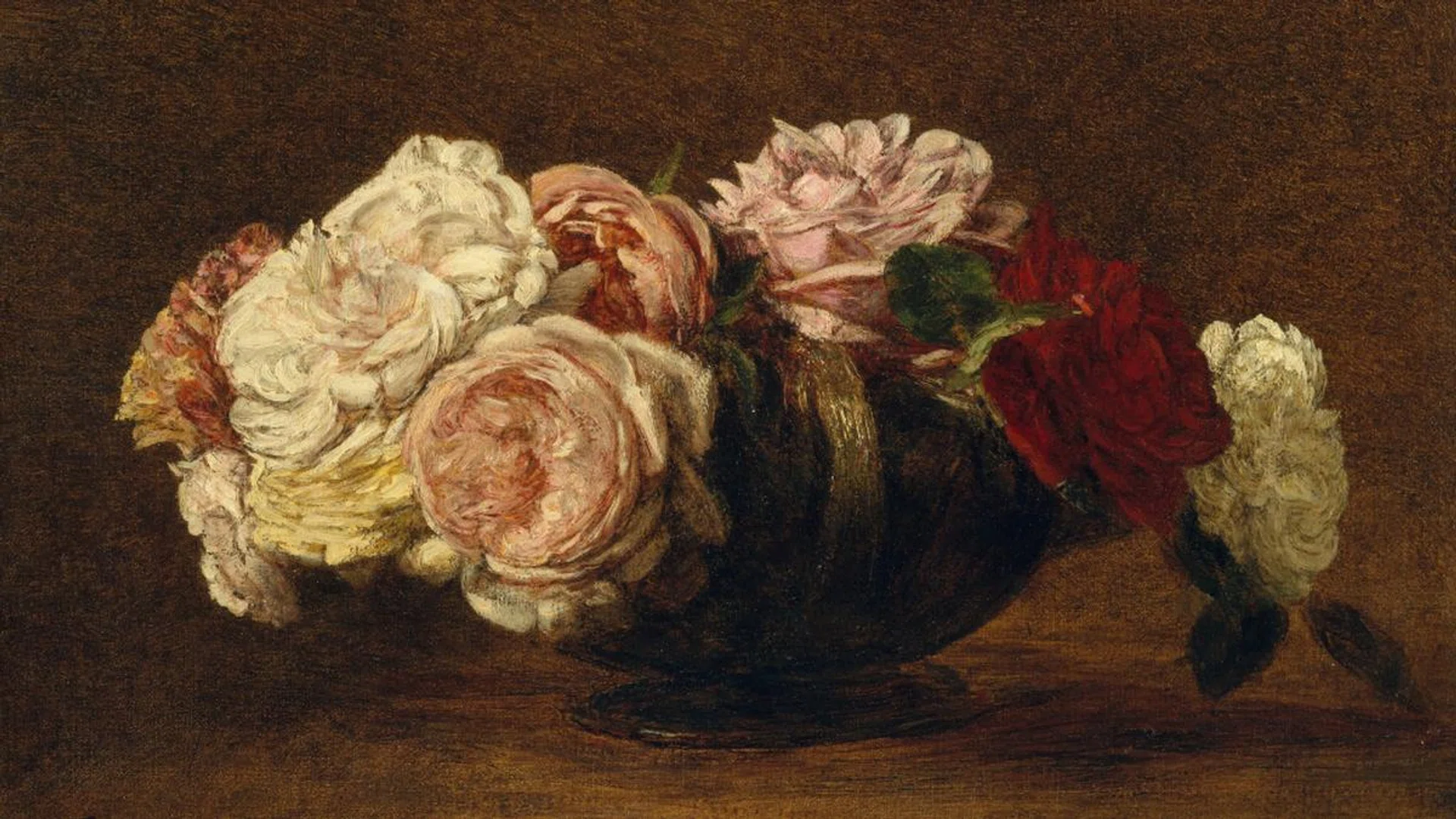 Roses in a Bowl, Henri Fantin-Latour (1883), oil on canvas. Credit: The Walter H. and Leonore Annenberg Collection, Bequest of Walter H. Annenberg, 2002/The Metropolitan Museum of Art