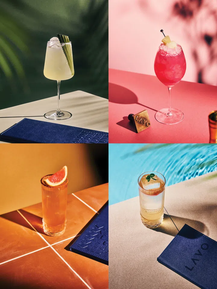 Italian summer-inspired cocktails at LAVO Marina Bay Sands: Amalfi Breeze, From Sicily With Love, Paloma Italiana, and La Dolce Vita mocktail.