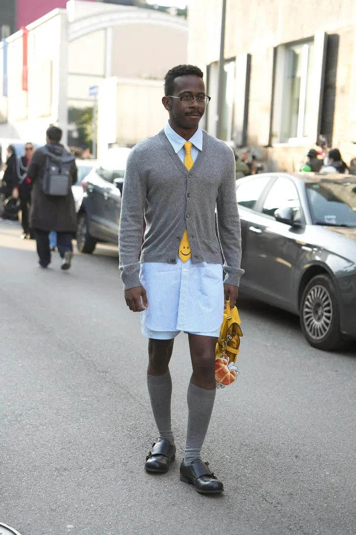 street style men shirt tie