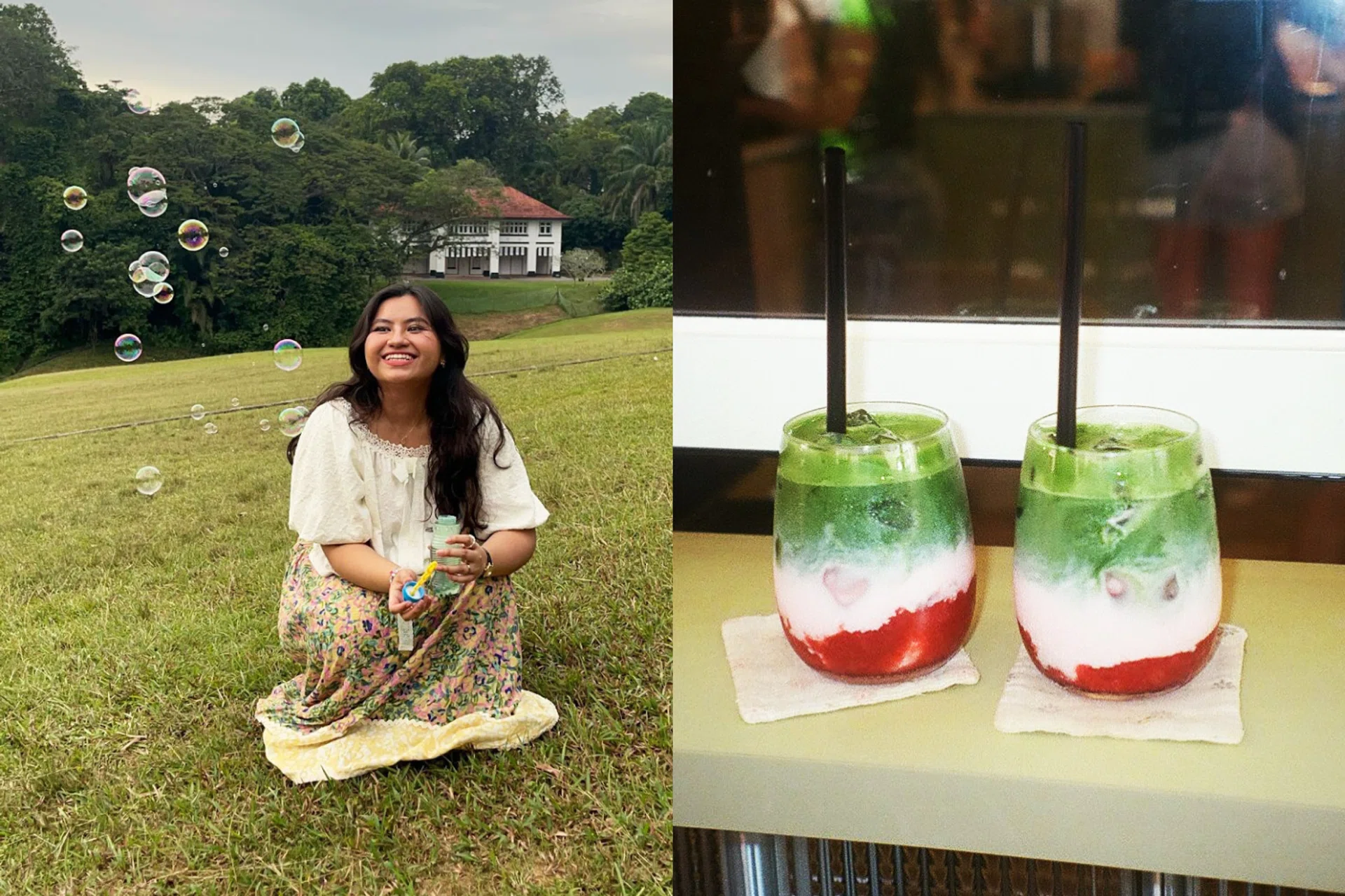 Nadiah enjoying picnic at Canterbury Road with her partner. 
