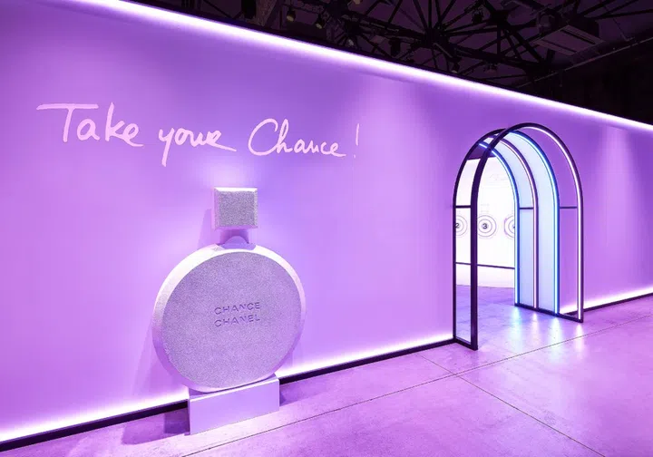The entrance of Chanel's Chance Eau Splendide Perfume Launch event in Tokyo