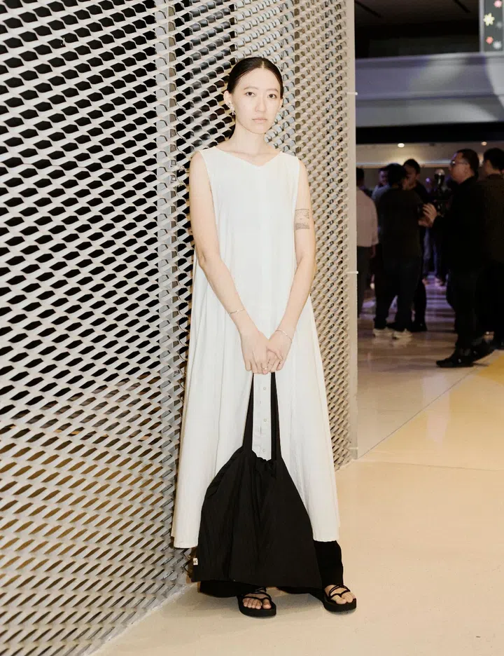 street style singapore design week minimalist dress