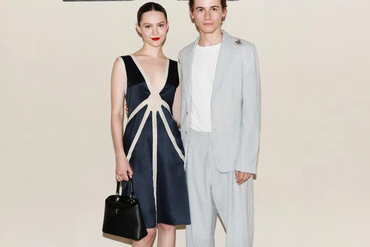 Iris Apatow and Sam Nivola at Dior Spring Summer 2027 show Paris Fashion week