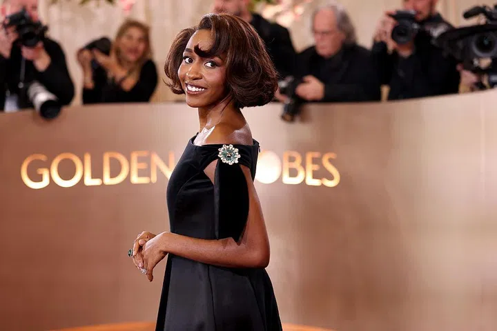 BEVERLY HILLS, CALIFORNIA - JANUARY 11: (FOR EDITORIAL USE ONLY) Ayo Edebiri attends the 83rd Annual Golden Globe Awards at The Beverly Hilton on January 11, 2026 in Beverly Hills, California. (Photo by Monica Schipper/Getty Images)