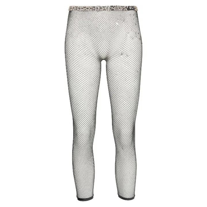 maison margiela rhinestone mesh stockings leggings