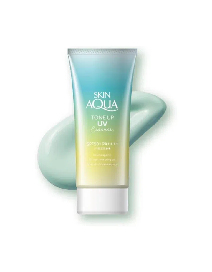 Sunpla Skin Aqua Tone Up UV Mint Green Essence, $30.20, Watsons