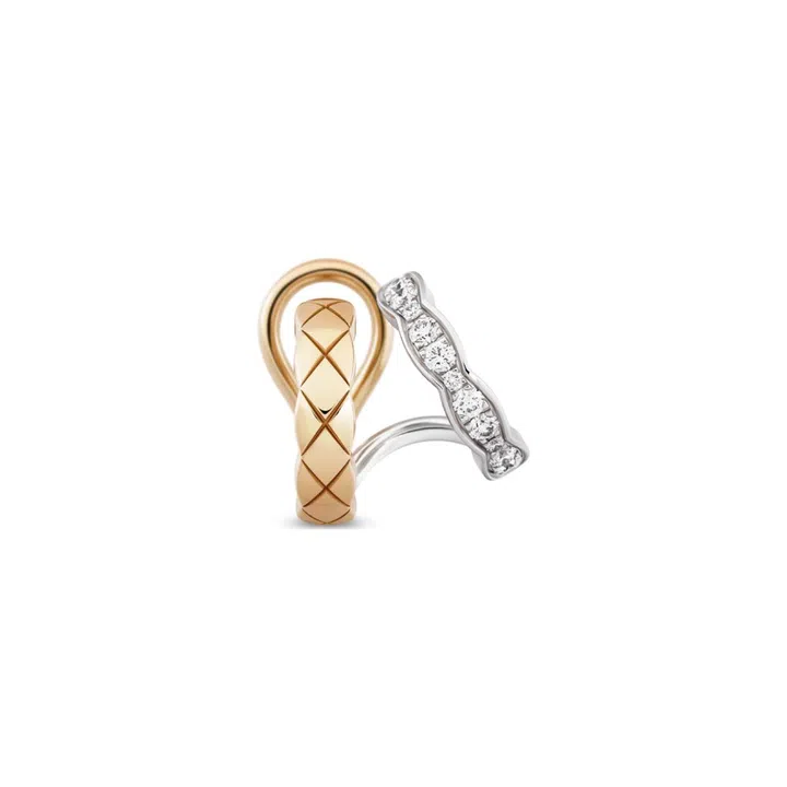 Coco Crush 18K white and beige gold earring with diamonds, $5,050