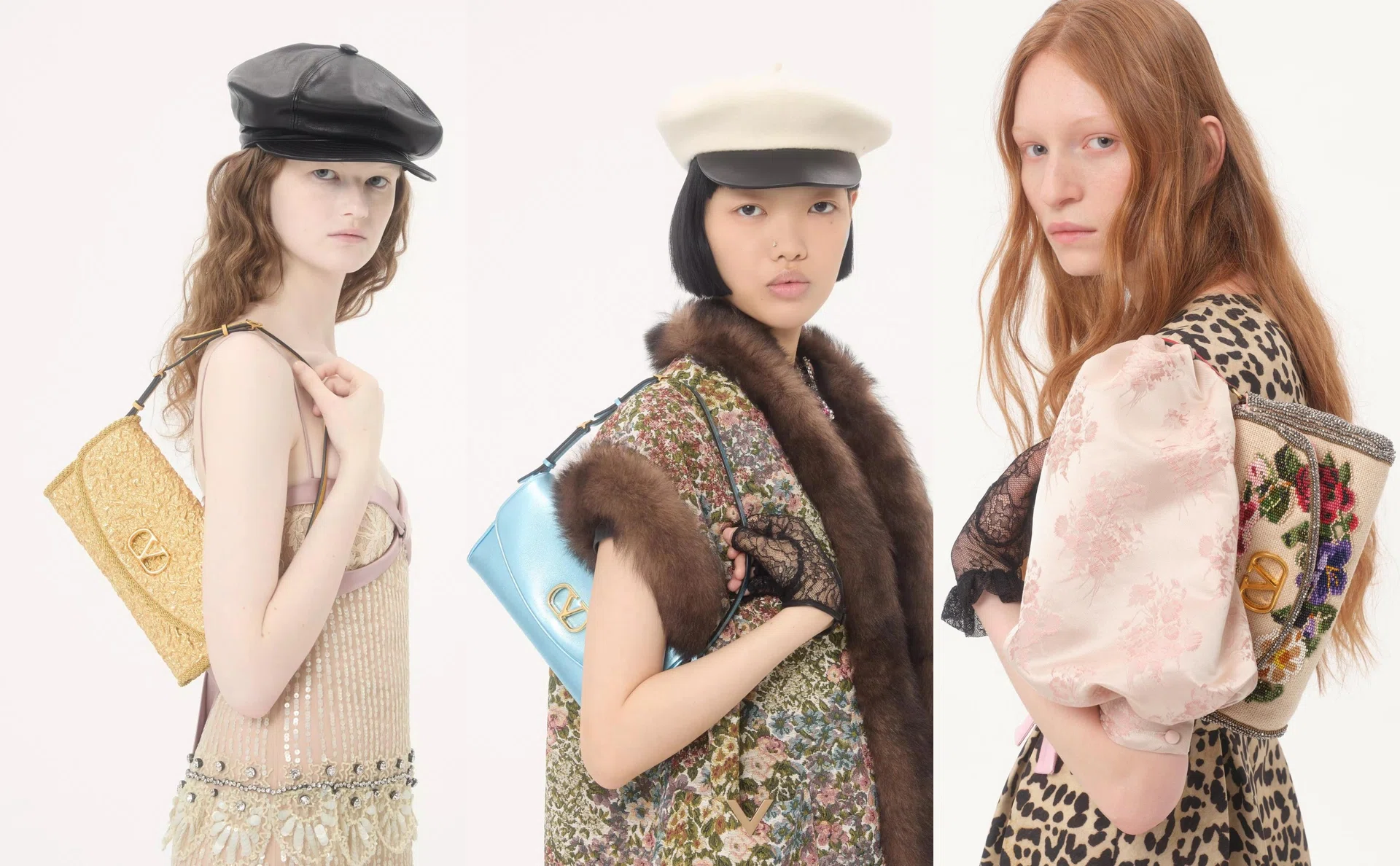 three girls carrying the new valentino devain shoulder bag