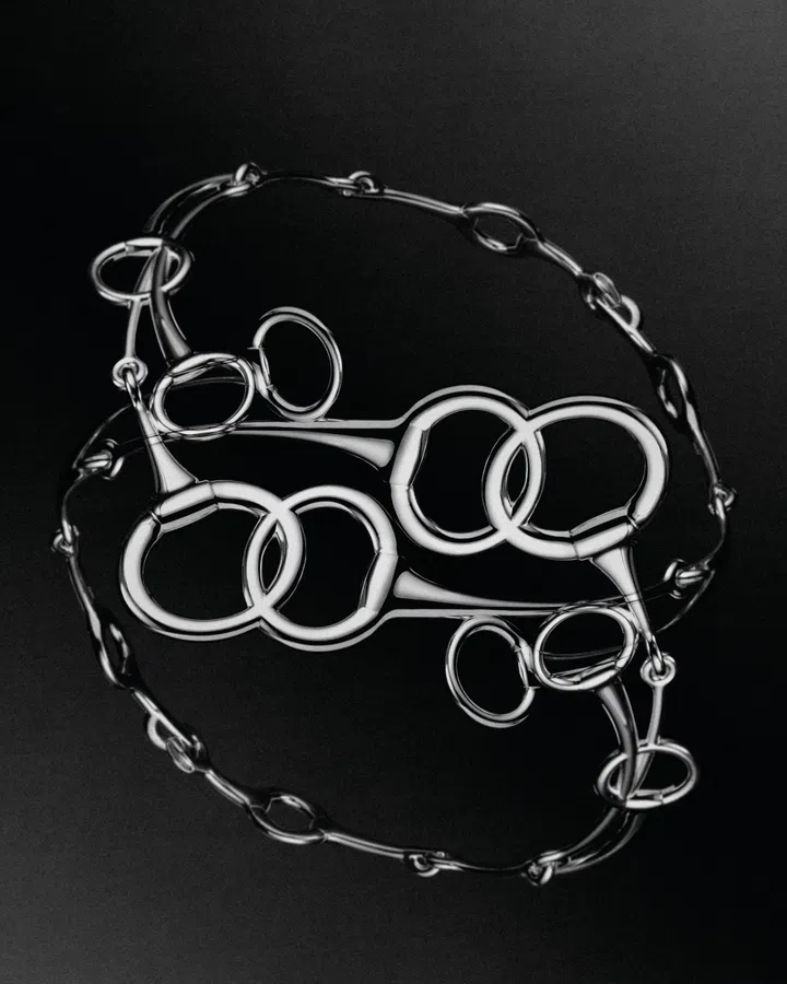 Hermes Double Tour Nausicaa silver necklace
