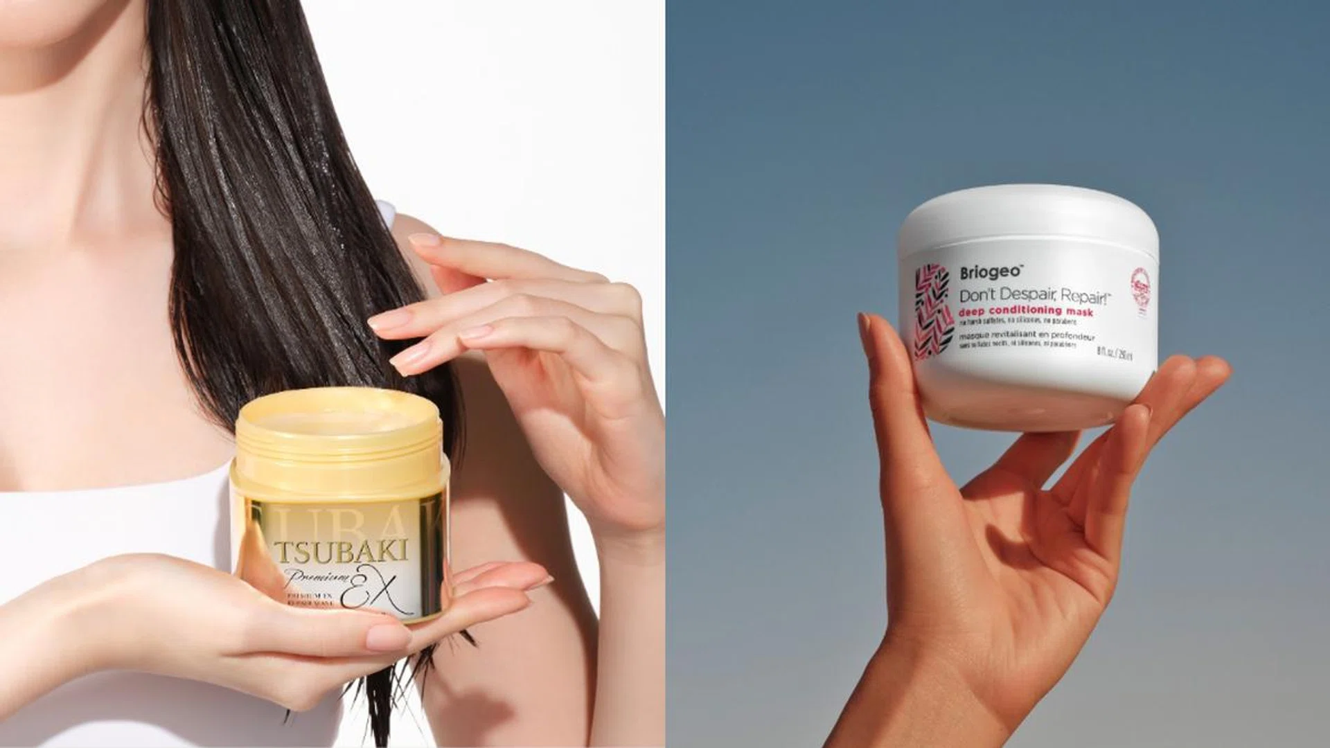 Frizz? Damage? Breakage? These hair masks do more than just gloss it over. Credit: TSUBAKI (left) / Sephora (Right)