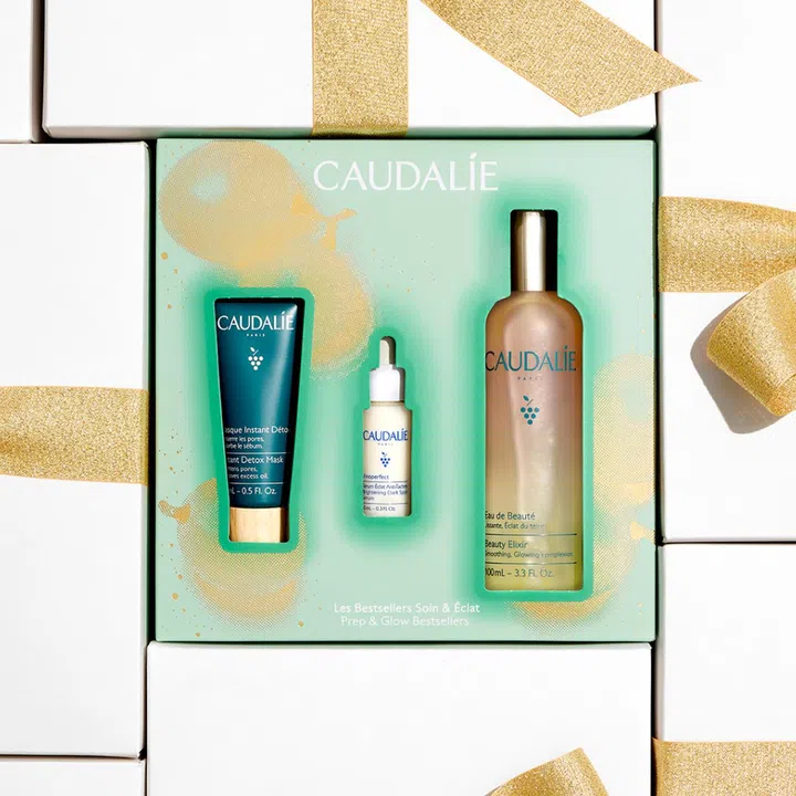 PREP AND GLOW BESTSELLERS TRIO HOLIDAY KIT, CAUDALIE