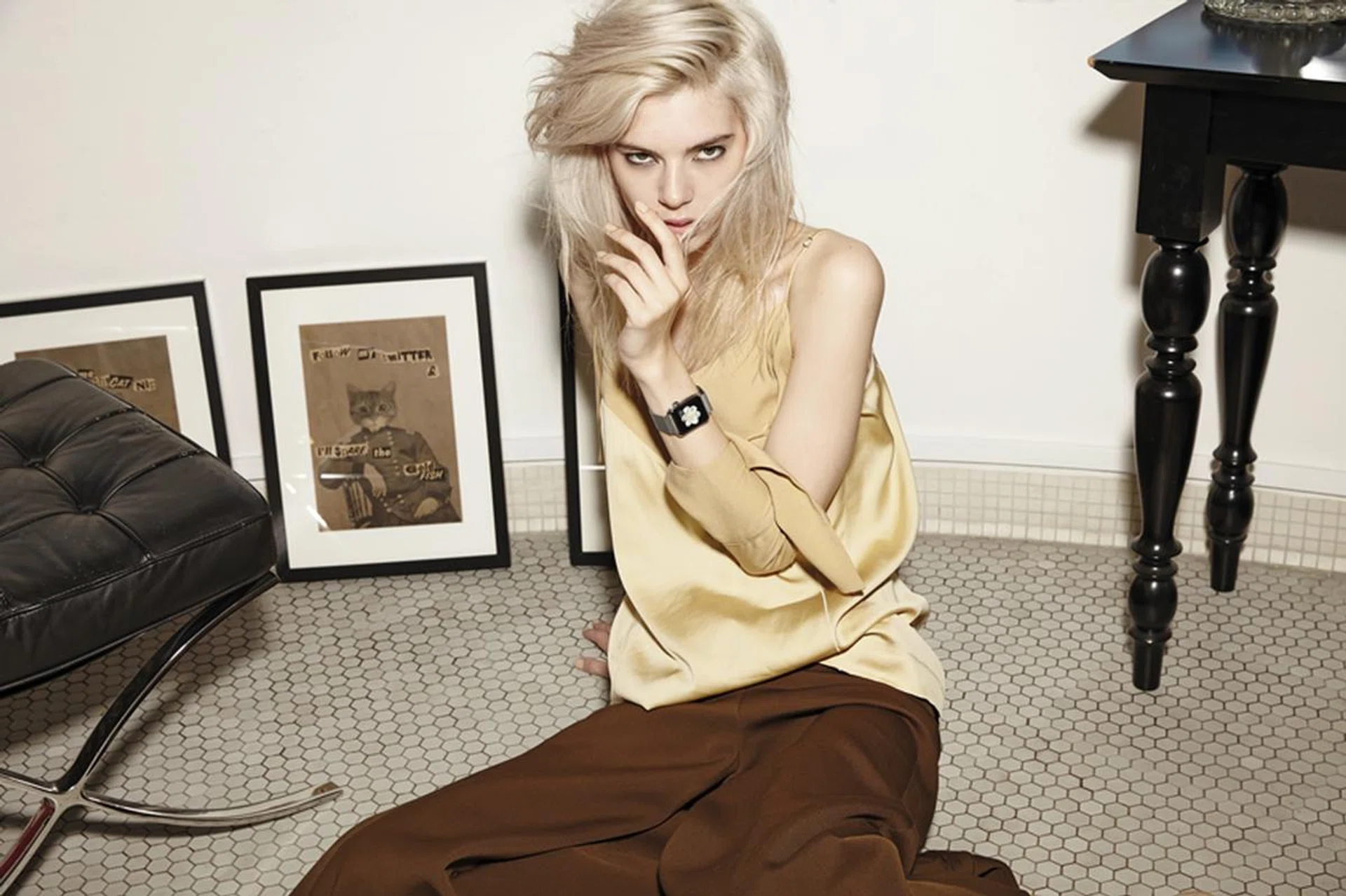 Silk crepe camisole and wool culottes, Celine