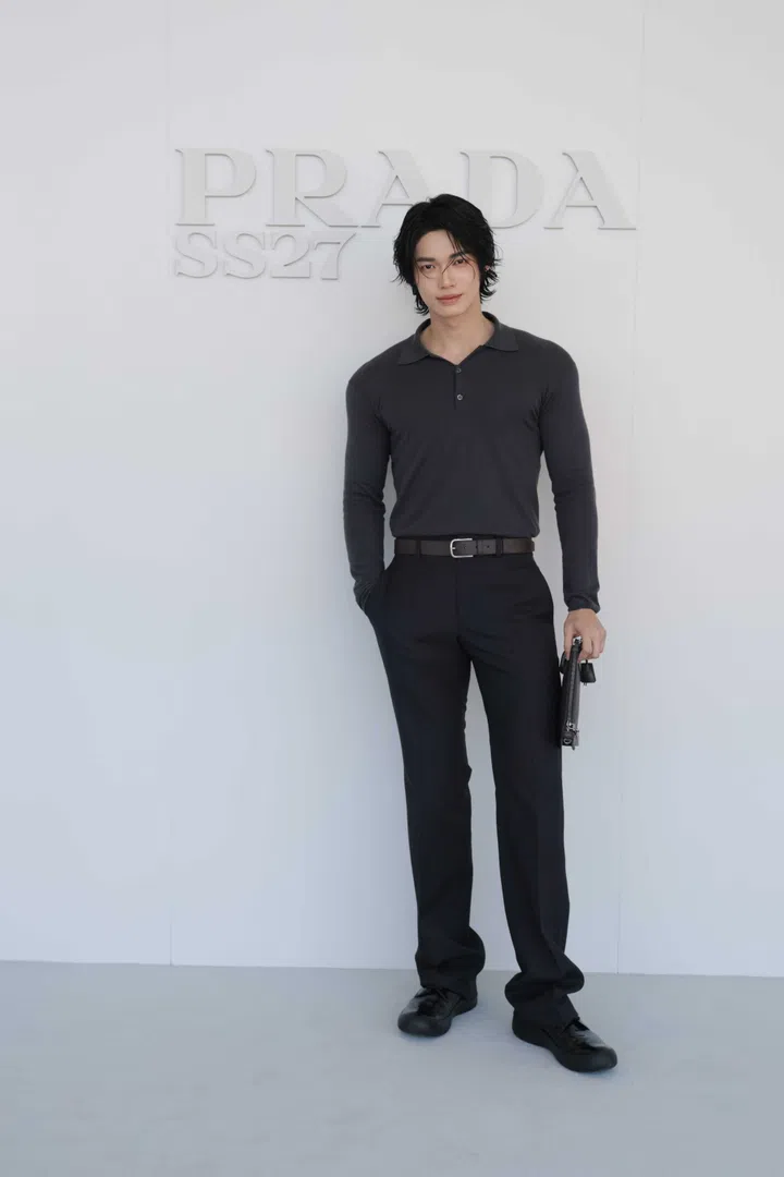 Win Metawin at prada Spring Summer 2027 show Milan Fashion Week