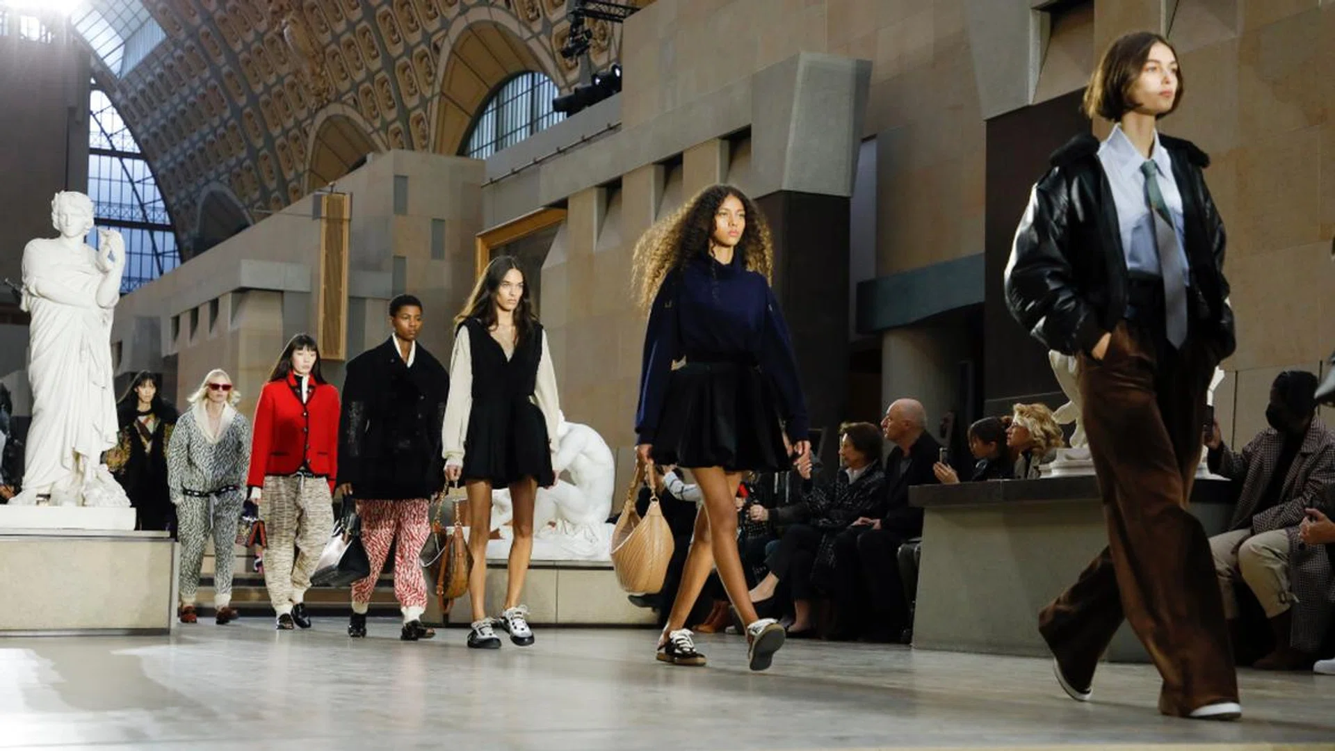 A little allude to the collegiate-inspired styles at Louis Vuitton's Fall/Winter 2022 show. Credit: Louis Vuitton