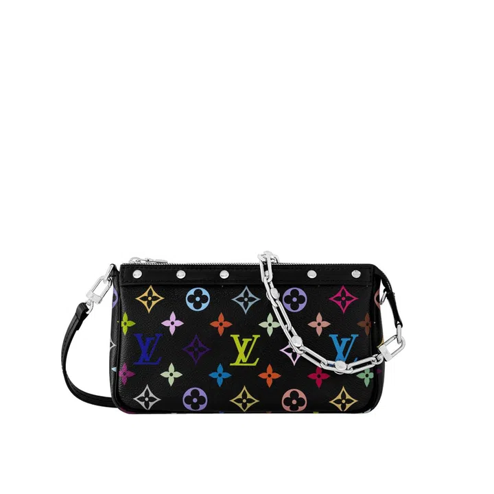 lv takashi murakami Pochette Accessoires coated canvas bag