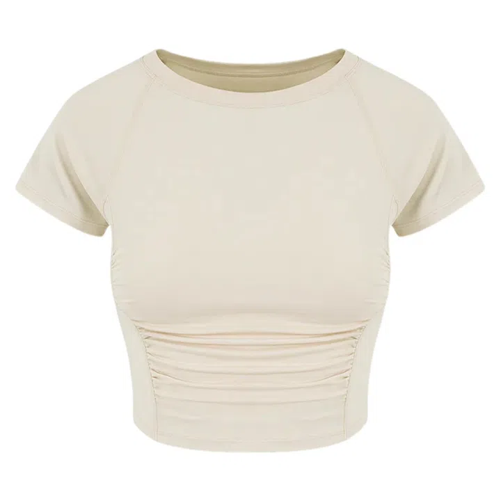 Polyester-blend cropped top www.andar-sg.com