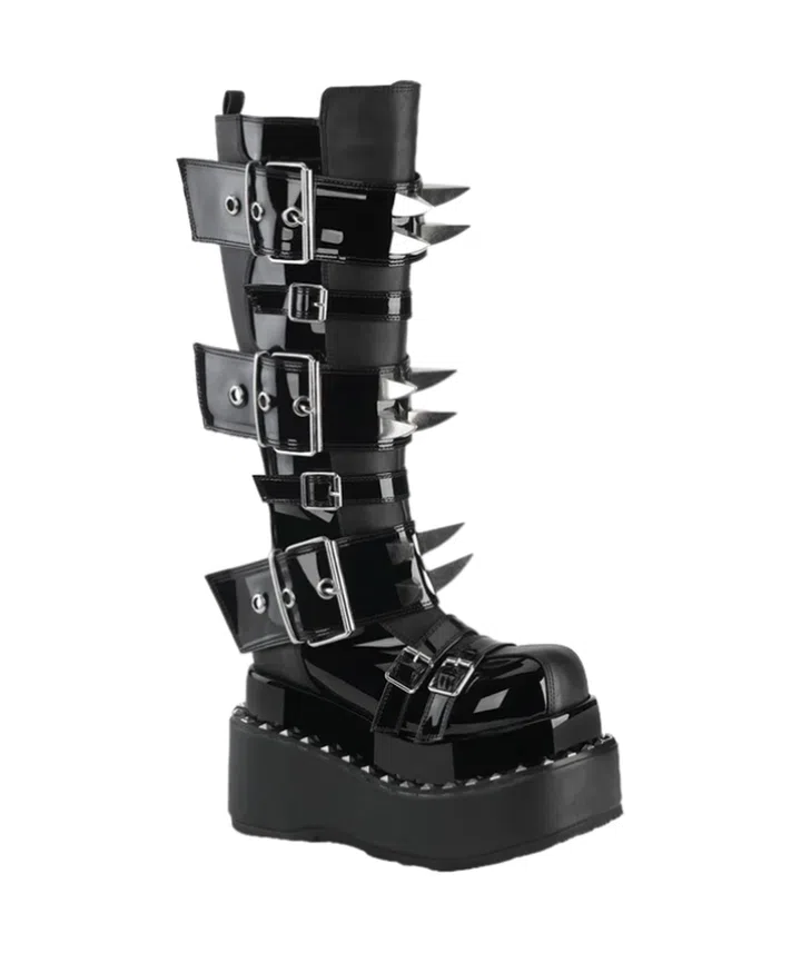 Vegan leather boots, $230, www.demoniacult.com