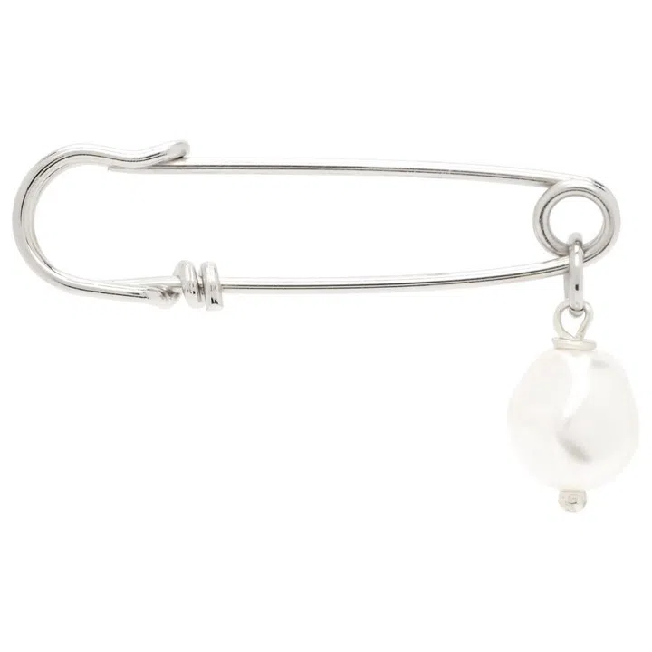 Affordable earrings in Singapore - Justine Clenquet pearl safety pin earring