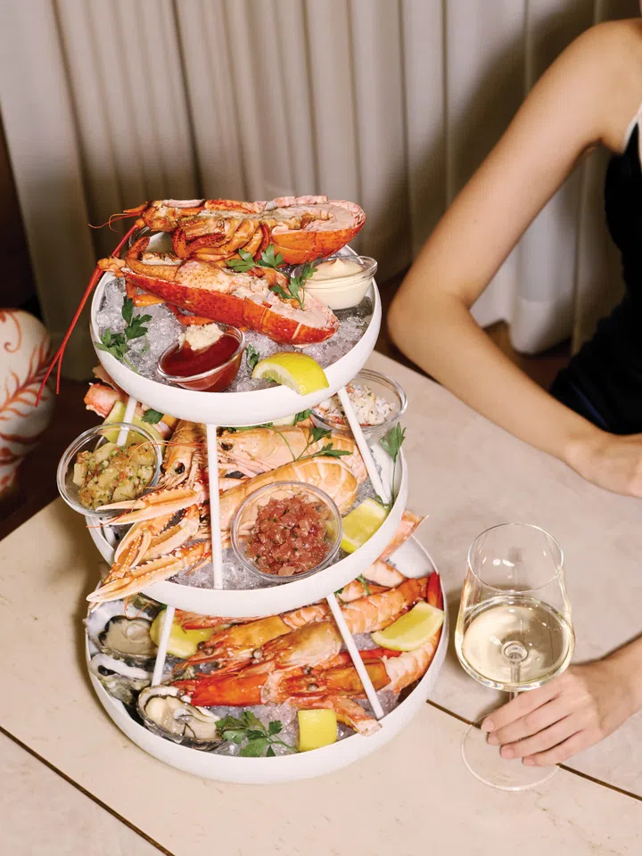 Seafood platter at LAVO Singapore showcasing the restaurant’s new coastal Italian focus.