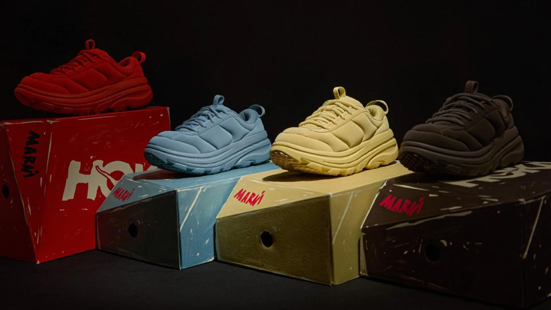 Marni and HOKA BONDI B3LS sneakers Spring 2025 designer sneaker collab